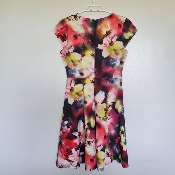 NWOT Fit and Flare Floral Dress - pink, peach, purple, green - Size small - Picture 4 of 11